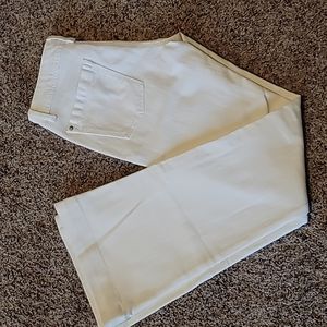 White flare jeans